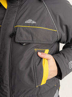 Камчатка МАГМА костюм для рыбалки GRAYLING, зимний серо-жёлтый
