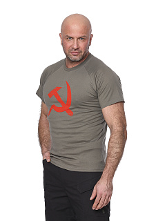 Футболка "USSR"(СССР) (хлопок, олива) 7TS-09OL Футболка "USSR"(СССР) (хлопок, олива) 7TS-09OL